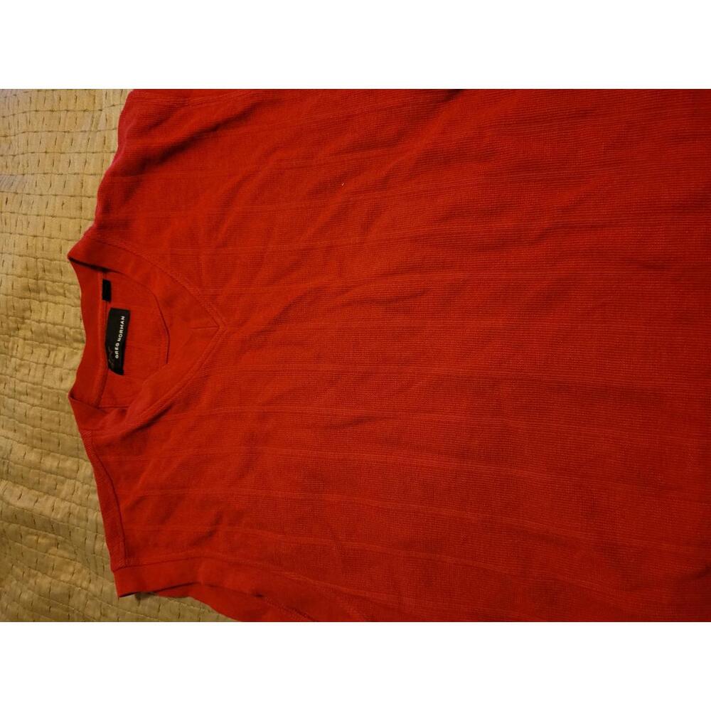 Greg Norman XL Red Sweater Vest V Neck 100% Cotton Golf